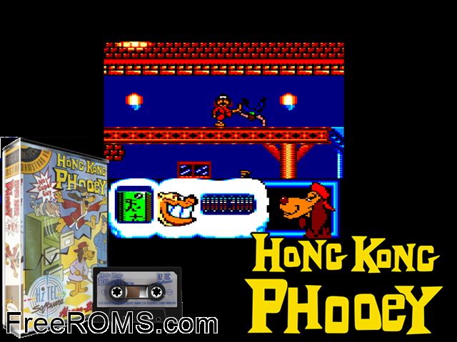 Hong Kong Phooey (UK) (1990) [h1] Amstrad CPC game showing 3D box cover and gameplay screenshot